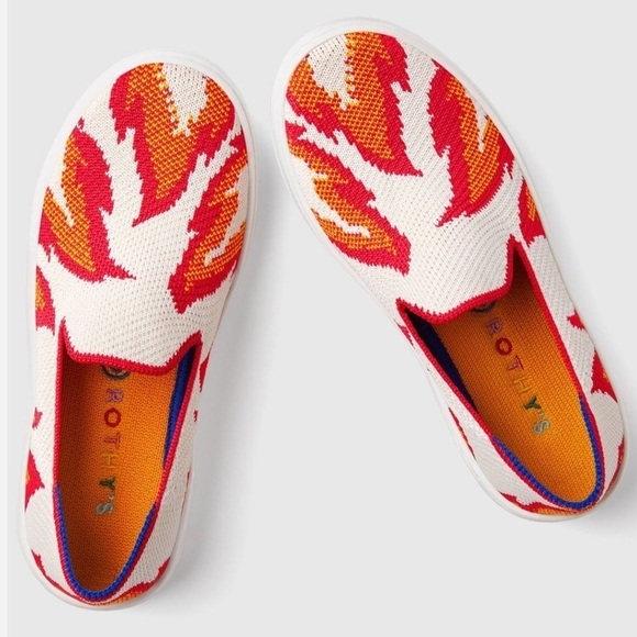 Rothy’s Sneakers fire blaze flame slip on shoes kids size 4 new without box - Picture 1 of 10